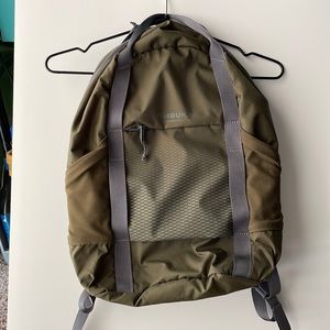 Timbuk2 rift tote backpack in olivine. Made in the U.S.A.